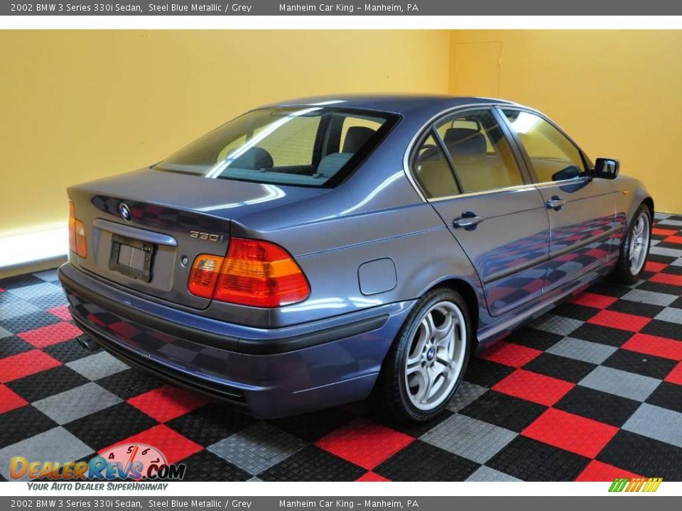 2002 BMW 3 Series 330i Sedan Steel Blue Metallic / Grey Photo #6