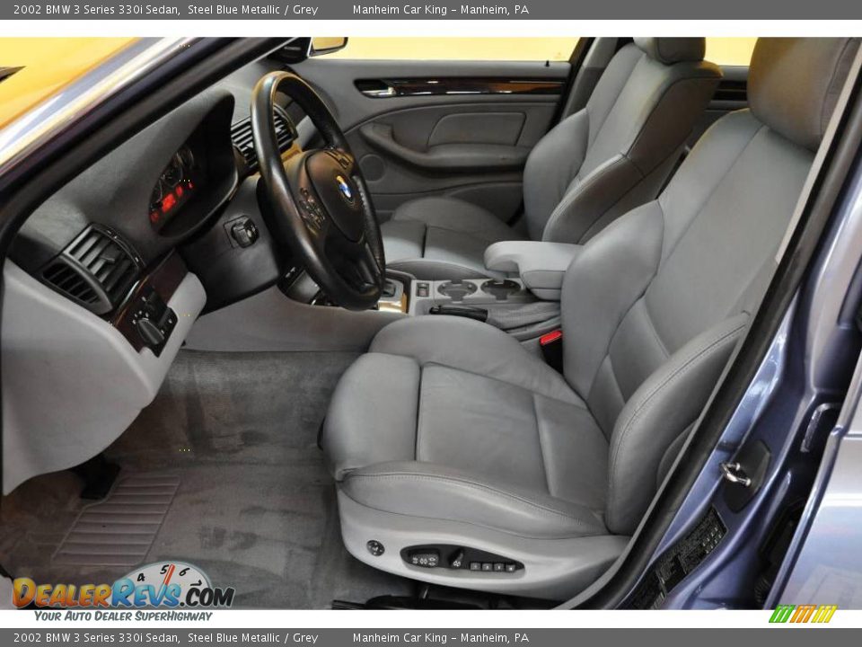 2002 BMW 3 Series 330i Sedan Steel Blue Metallic / Grey Photo #7