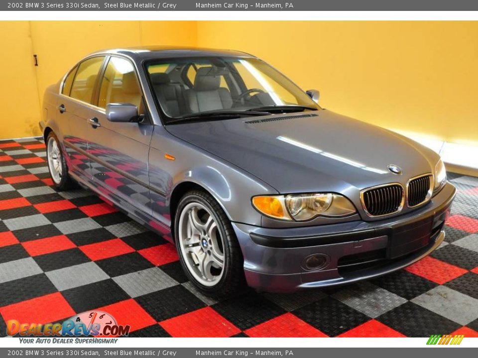 2002 BMW 3 Series 330i Sedan Steel Blue Metallic / Grey Photo #19