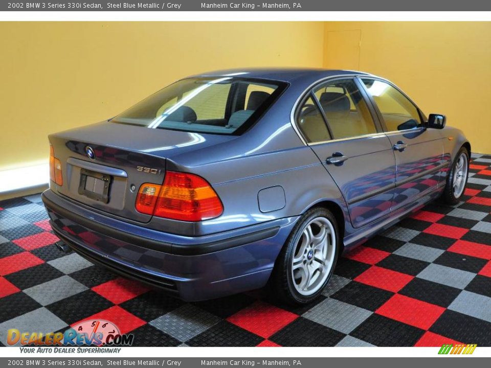2002 BMW 3 Series 330i Sedan Steel Blue Metallic / Grey Photo #22
