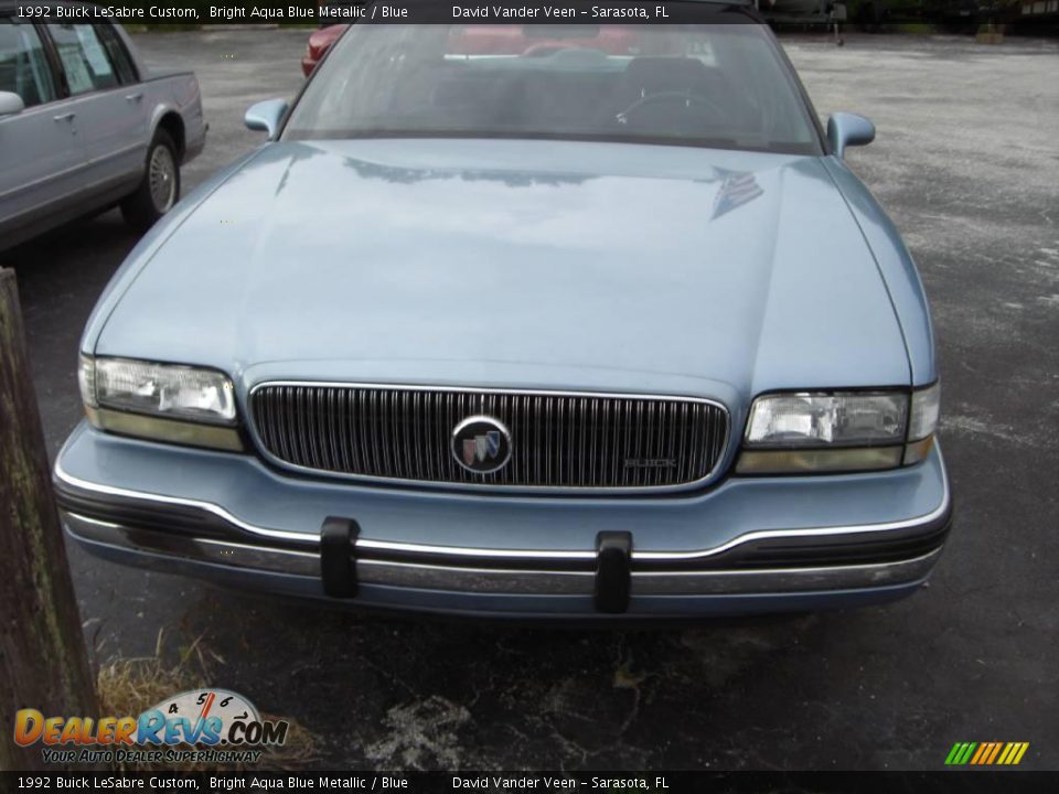 1992 Buick LeSabre Custom Bright Aqua Blue Metallic / Blue Photo #2