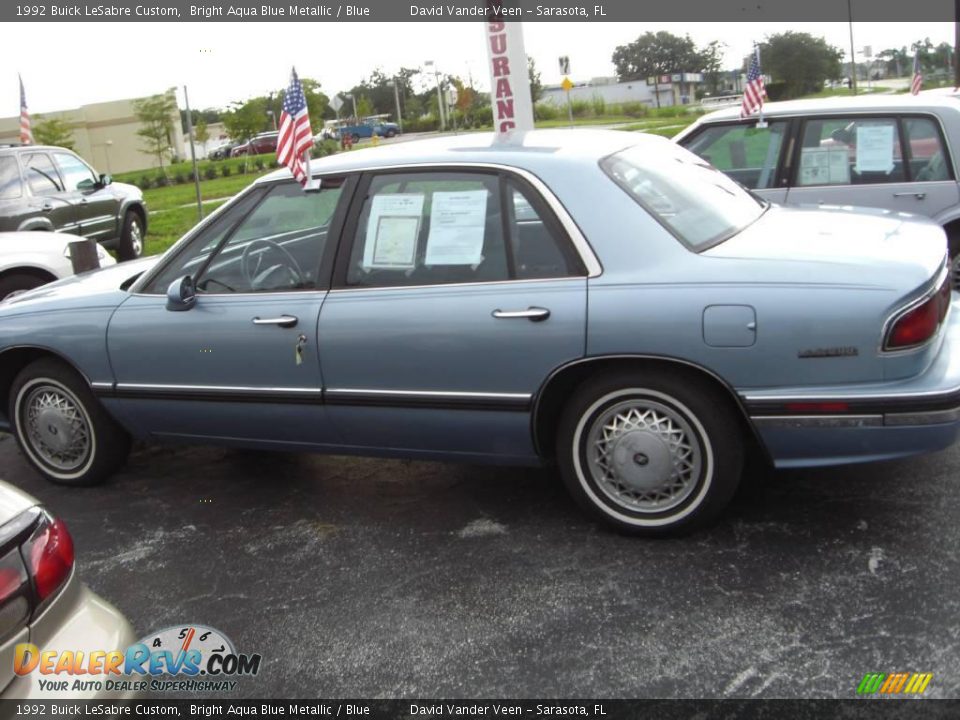 1992 Buick LeSabre Custom Bright Aqua Blue Metallic / Blue Photo #3