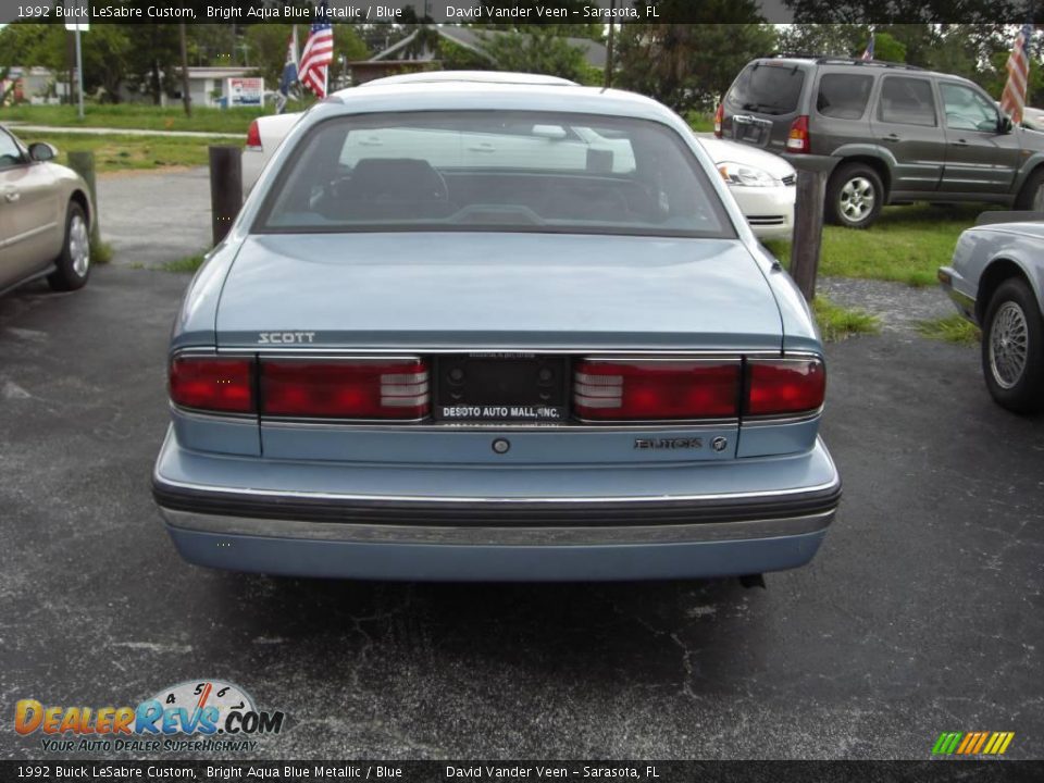 1992 Buick LeSabre Custom Bright Aqua Blue Metallic / Blue Photo #5