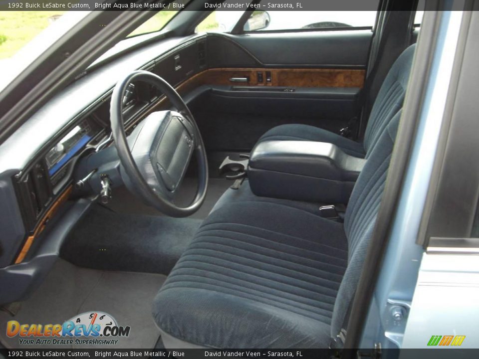 1992 Buick LeSabre Custom Bright Aqua Blue Metallic / Blue Photo #8