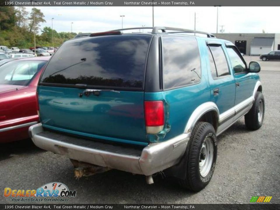 1996 Chevrolet Blazer 4x4 Teal Green Metallic / Medium Gray Photo #2