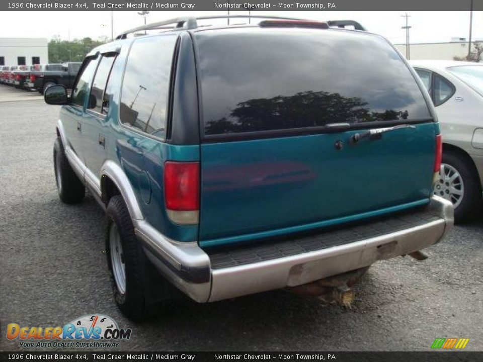 1996 Chevrolet Blazer 4x4 Teal Green Metallic / Medium Gray Photo #4