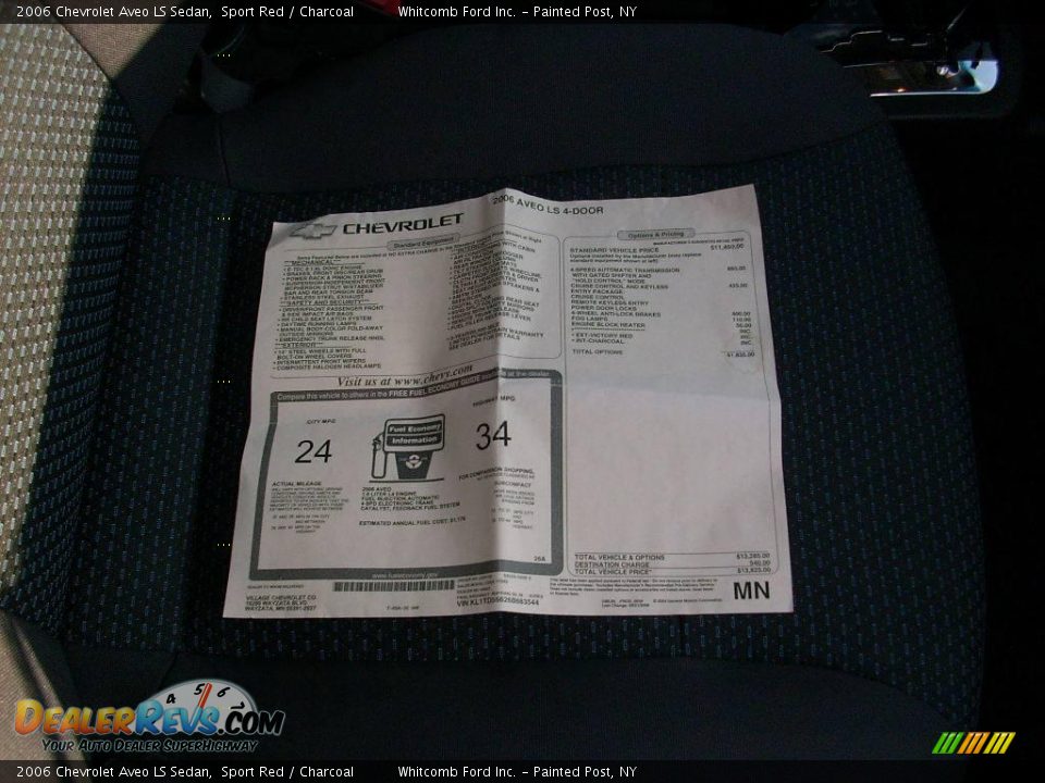 2006 Chevrolet Aveo LS Sedan Sport Red / Charcoal Photo #9