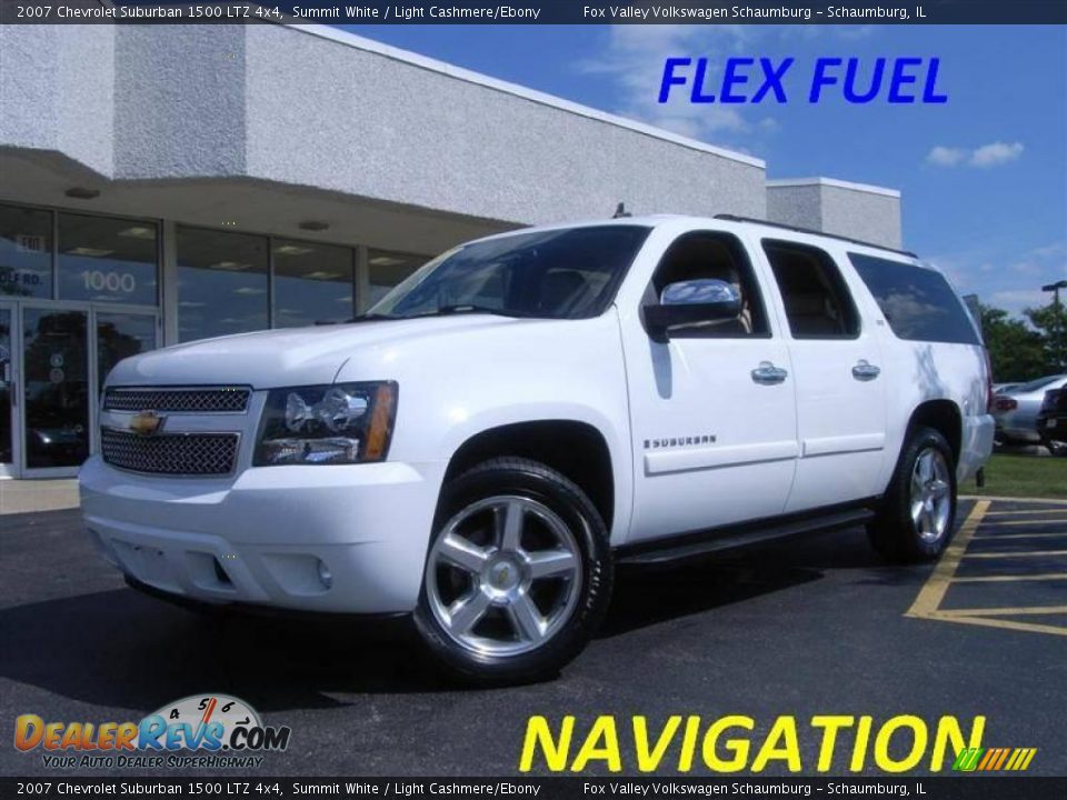 2007 Chevrolet Suburban 1500 LTZ 4x4 Summit White / Light Cashmere/Ebony Photo #1