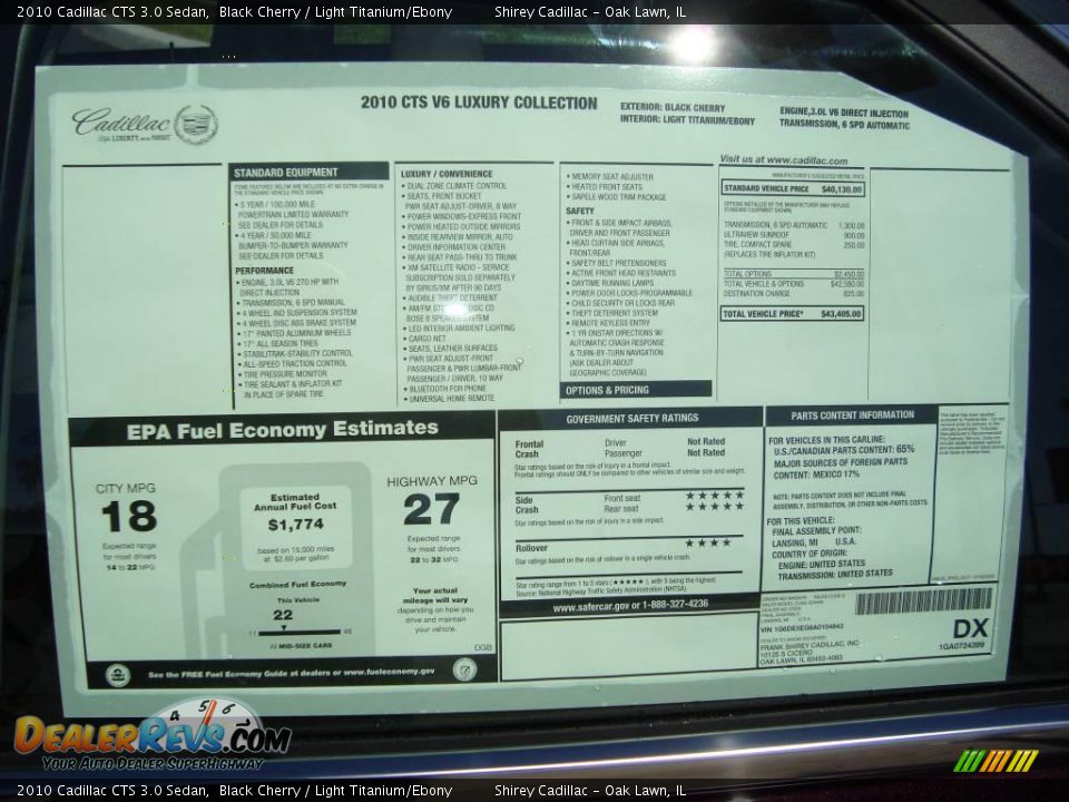 2010 Cadillac CTS 3.0 Sedan Black Cherry / Light Titanium/Ebony Photo #18