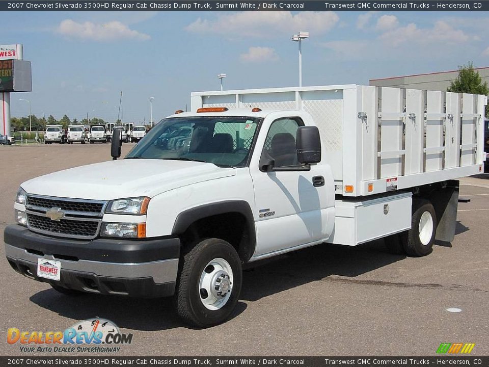 2007 Chevrolet Silverado 3500HD Regular Cab Chassis Dump Truck Summit White / Dark Charcoal Photo #3