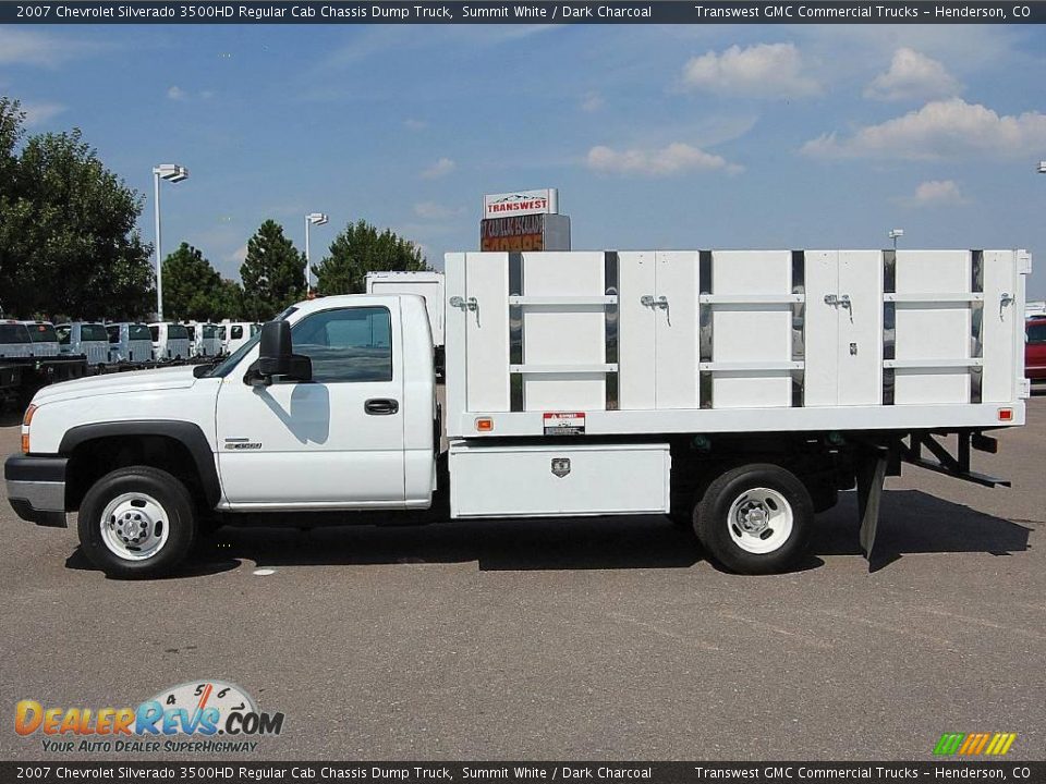 2007 Chevrolet Silverado 3500HD Regular Cab Chassis Dump Truck Summit White / Dark Charcoal Photo #4