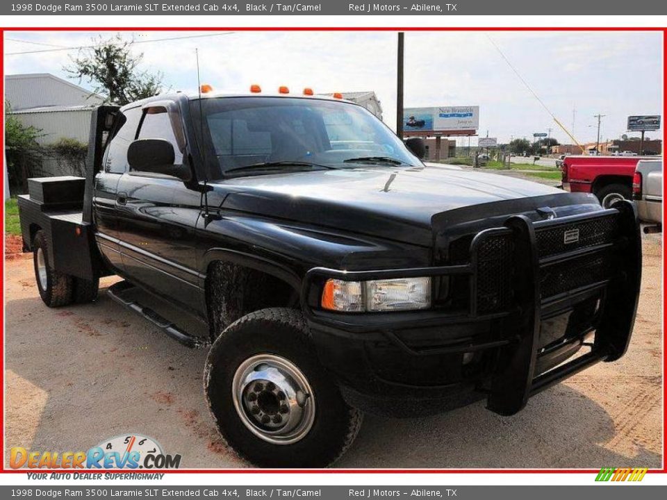 1998 Dodge Ram 3500 Laramie SLT Extended Cab 4x4 Black / Tan/Camel Photo #7