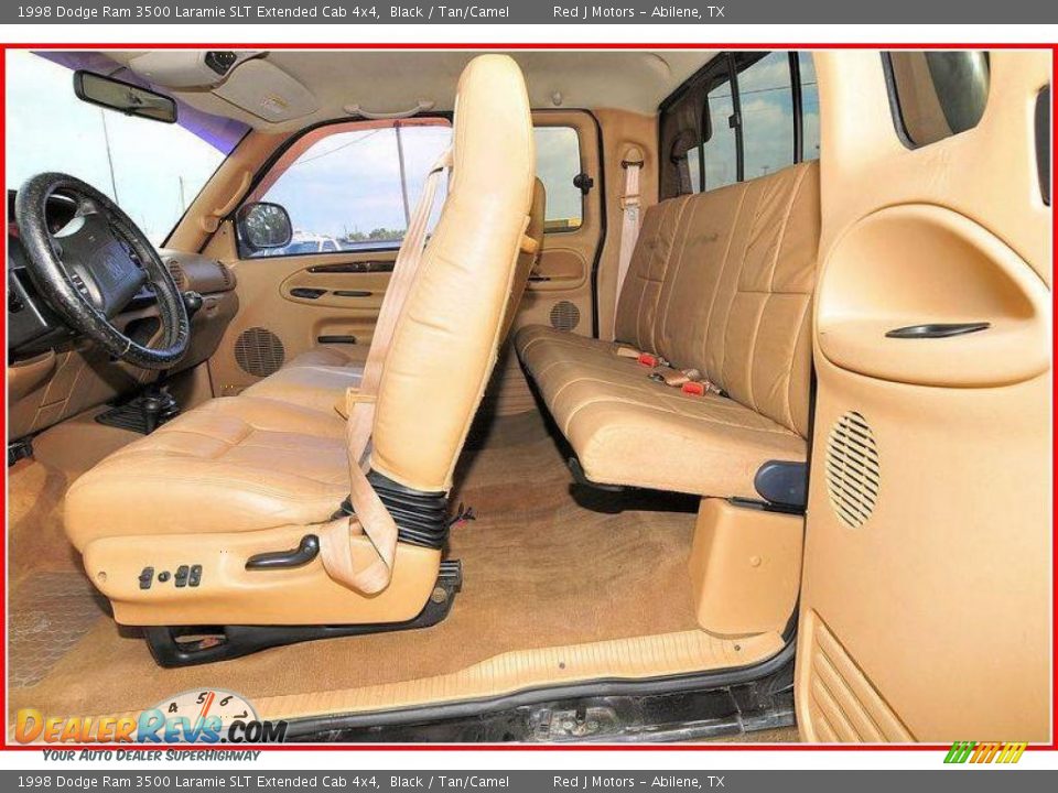 1998 Dodge Ram 3500 Laramie SLT Extended Cab 4x4 Black / Tan/Camel Photo #16