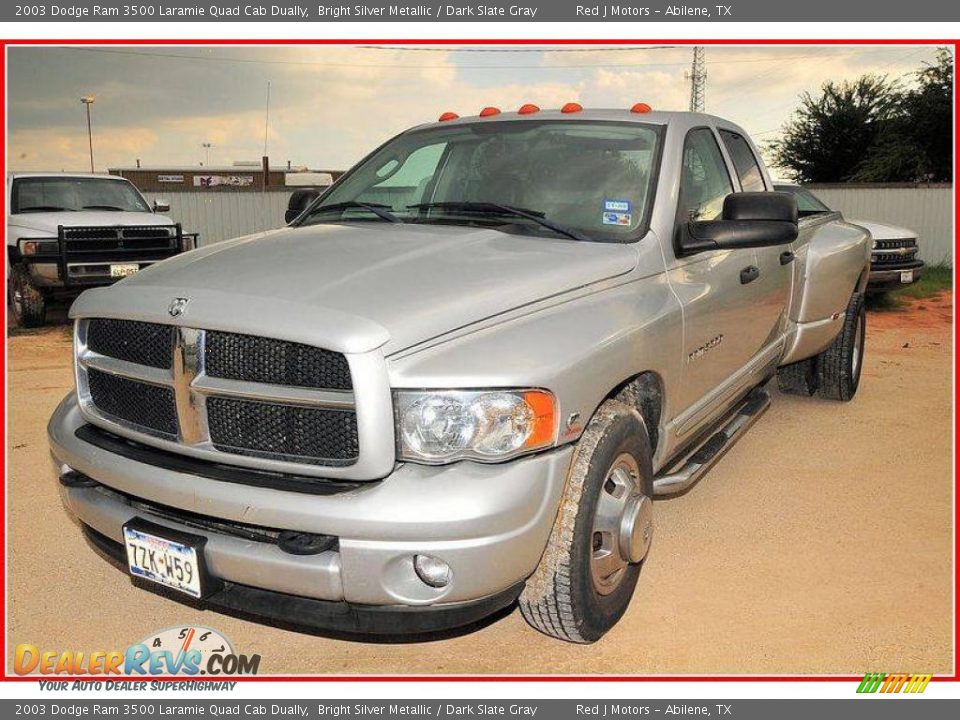 2003 Dodge Ram 3500 Laramie Quad Cab Dually Bright Silver Metallic / Dark Slate Gray Photo #1