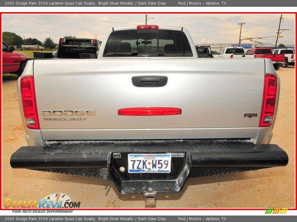 2003 Dodge Ram 3500 Laramie Quad Cab Dually Bright Silver Metallic / Dark Slate Gray Photo #4