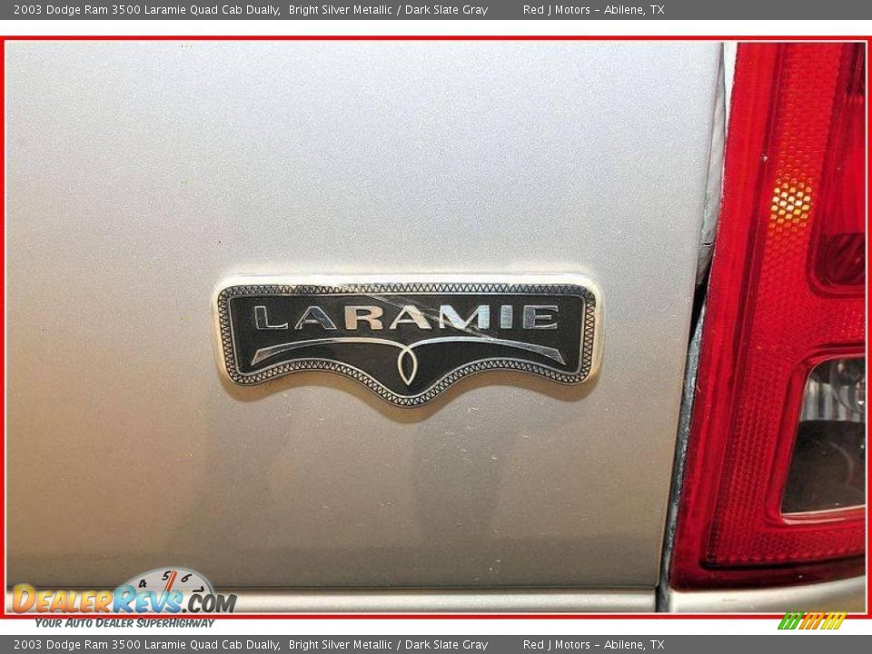 2003 Dodge Ram 3500 Laramie Quad Cab Dually Bright Silver Metallic / Dark Slate Gray Photo #6