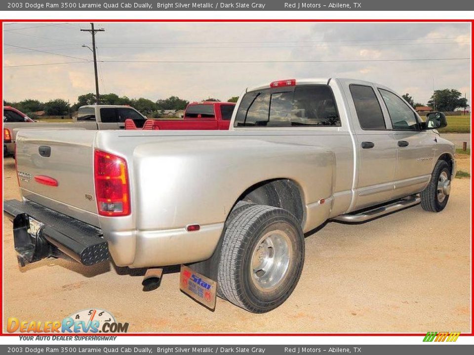 2003 Dodge Ram 3500 Laramie Quad Cab Dually Bright Silver Metallic / Dark Slate Gray Photo #8