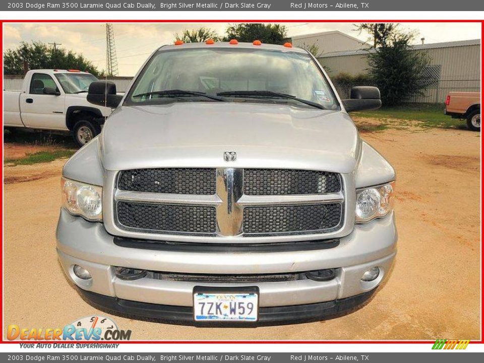 2003 Dodge Ram 3500 Laramie Quad Cab Dually Bright Silver Metallic / Dark Slate Gray Photo #11