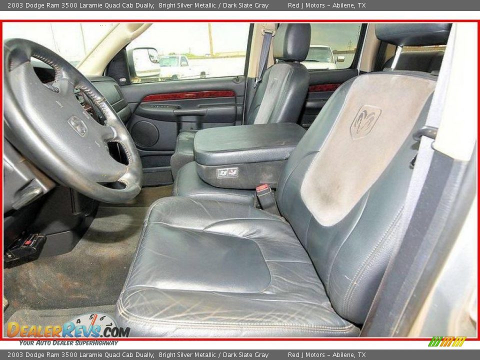 2003 Dodge Ram 3500 Laramie Quad Cab Dually Bright Silver Metallic / Dark Slate Gray Photo #13