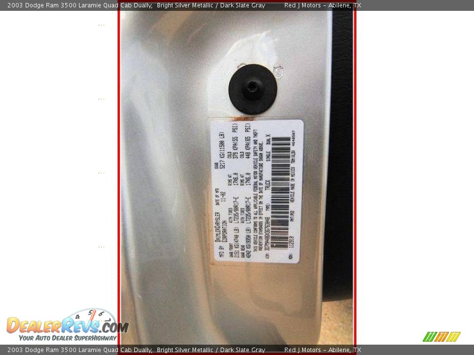 2003 Dodge Ram 3500 Laramie Quad Cab Dually Bright Silver Metallic / Dark Slate Gray Photo #17