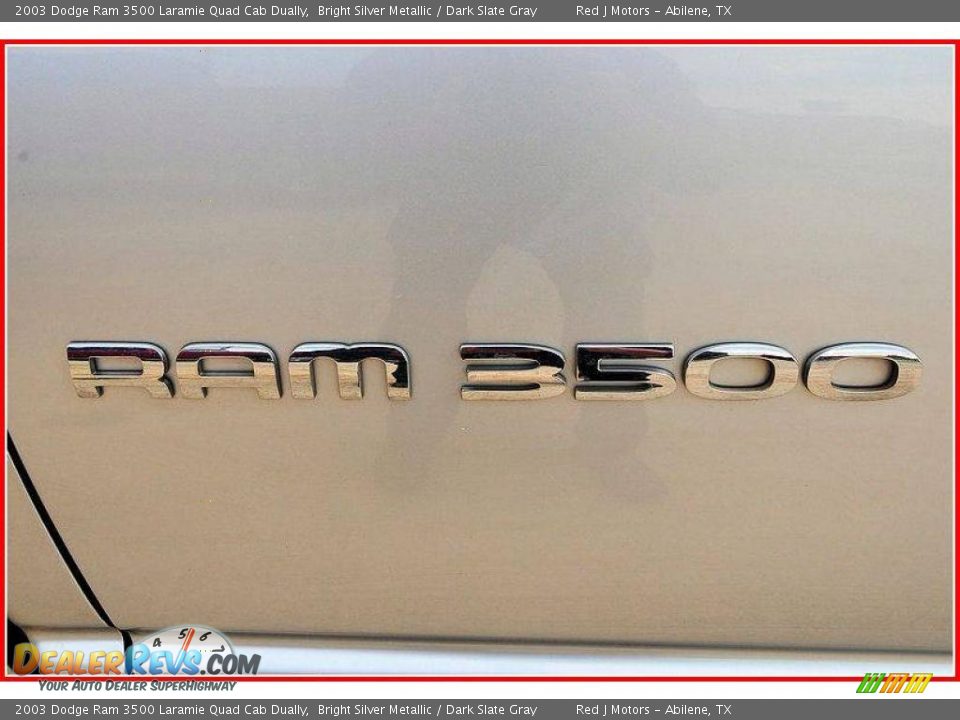 2003 Dodge Ram 3500 Laramie Quad Cab Dually Bright Silver Metallic / Dark Slate Gray Photo #28