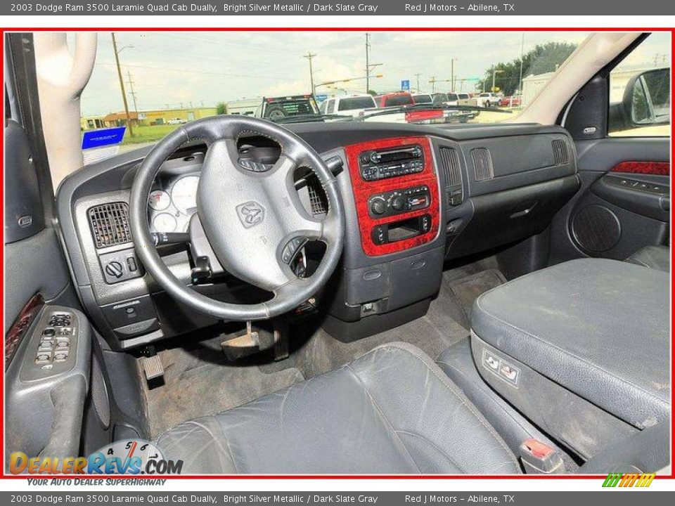 2003 Dodge Ram 3500 Laramie Quad Cab Dually Bright Silver Metallic / Dark Slate Gray Photo #30
