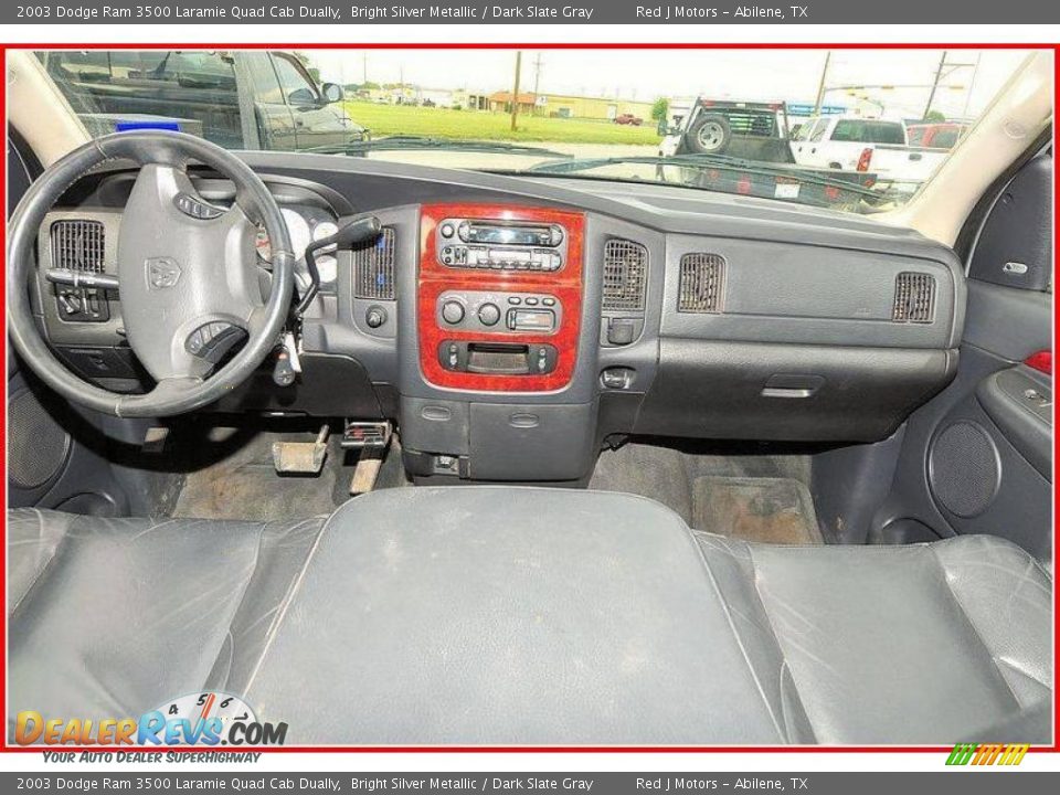 2003 Dodge Ram 3500 Laramie Quad Cab Dually Bright Silver Metallic / Dark Slate Gray Photo #31