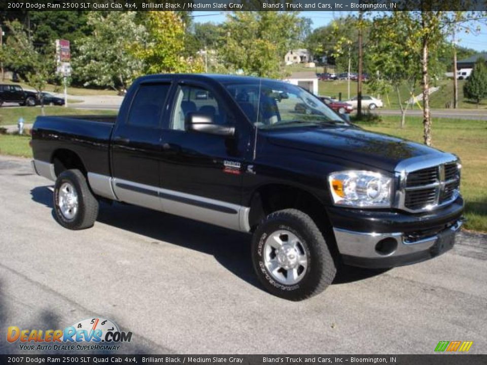 2007 Dodge Ram 2500 SLT Quad Cab 4x4 Brilliant Black / Medium Slate Gray Photo #1