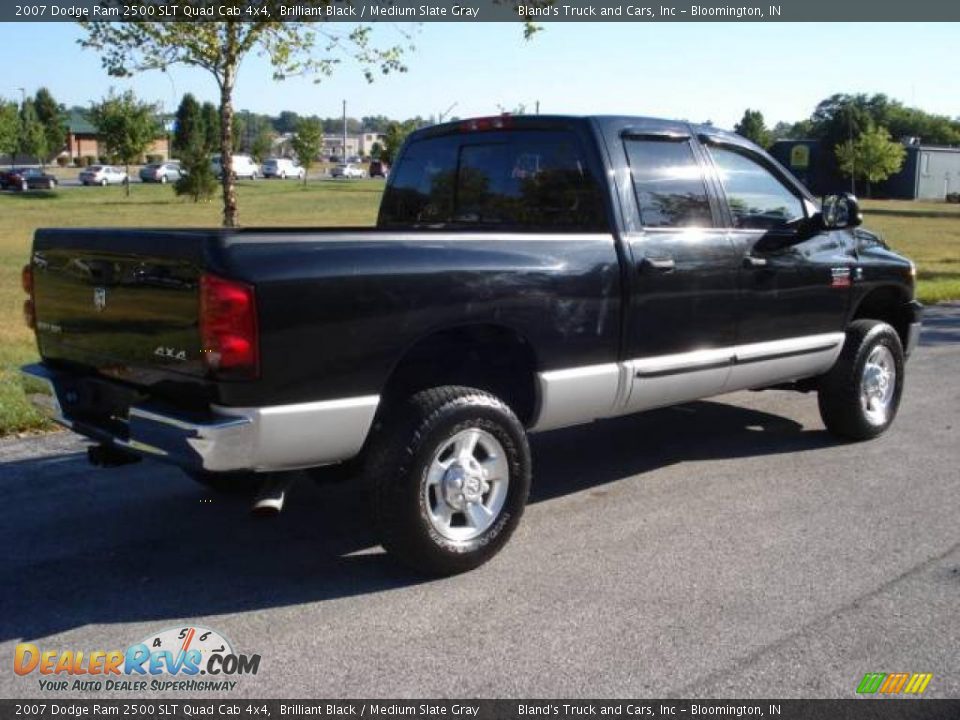 2007 Dodge Ram 2500 SLT Quad Cab 4x4 Brilliant Black / Medium Slate Gray Photo #2