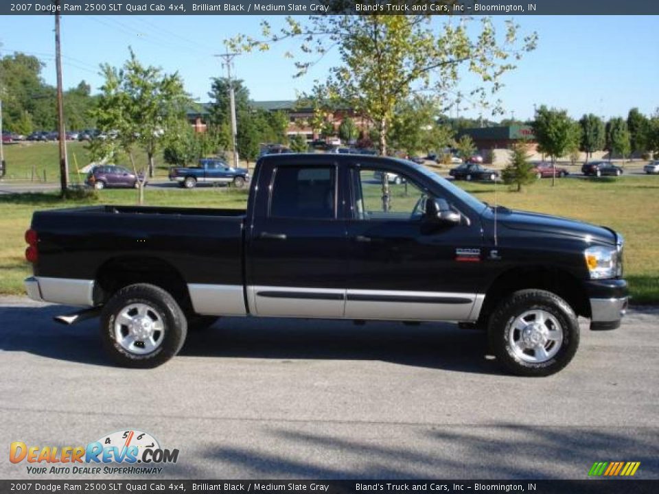 2007 Dodge Ram 2500 SLT Quad Cab 4x4 Brilliant Black / Medium Slate Gray Photo #3