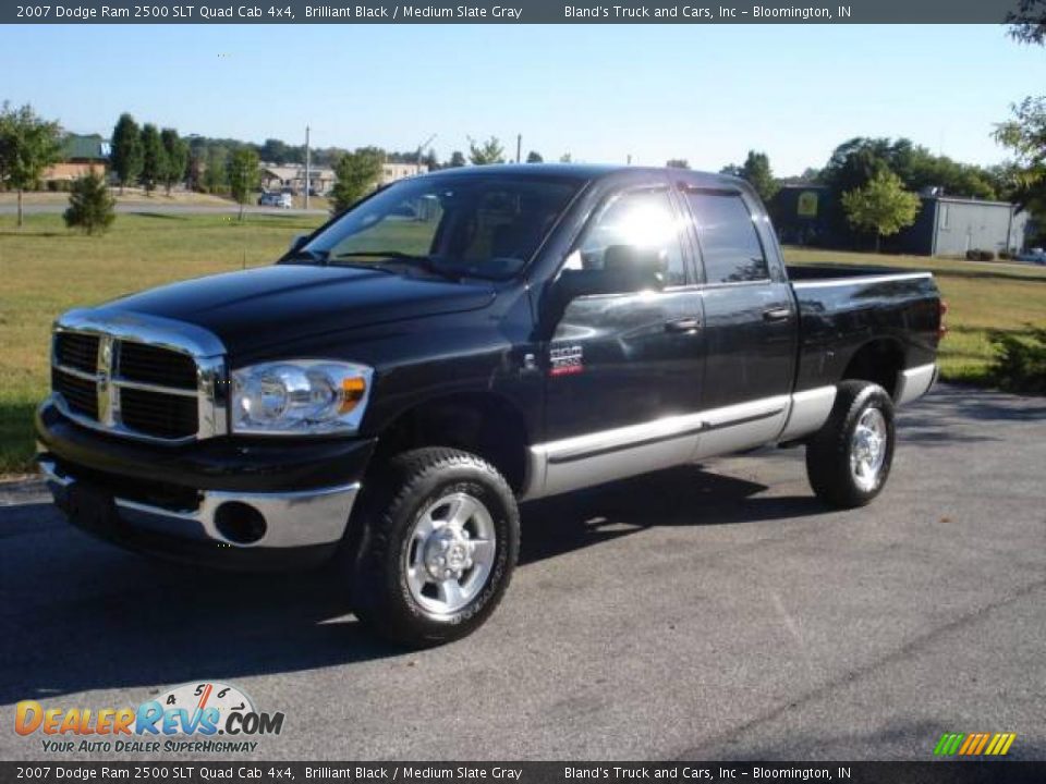 2007 Dodge Ram 2500 SLT Quad Cab 4x4 Brilliant Black / Medium Slate Gray Photo #6