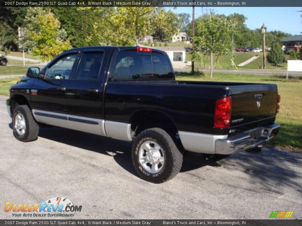2007 Dodge Ram 2500 SLT Quad Cab 4x4 Brilliant Black / Medium Slate Gray Photo #7