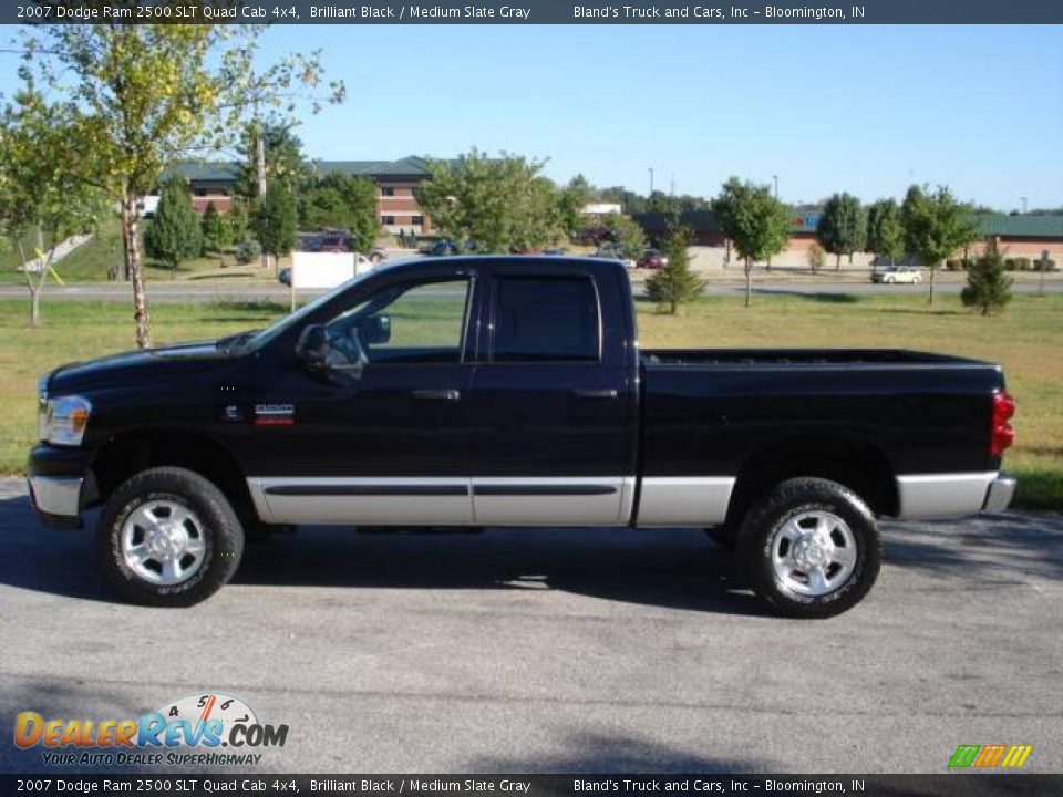 2007 Dodge Ram 2500 SLT Quad Cab 4x4 Brilliant Black / Medium Slate Gray Photo #8