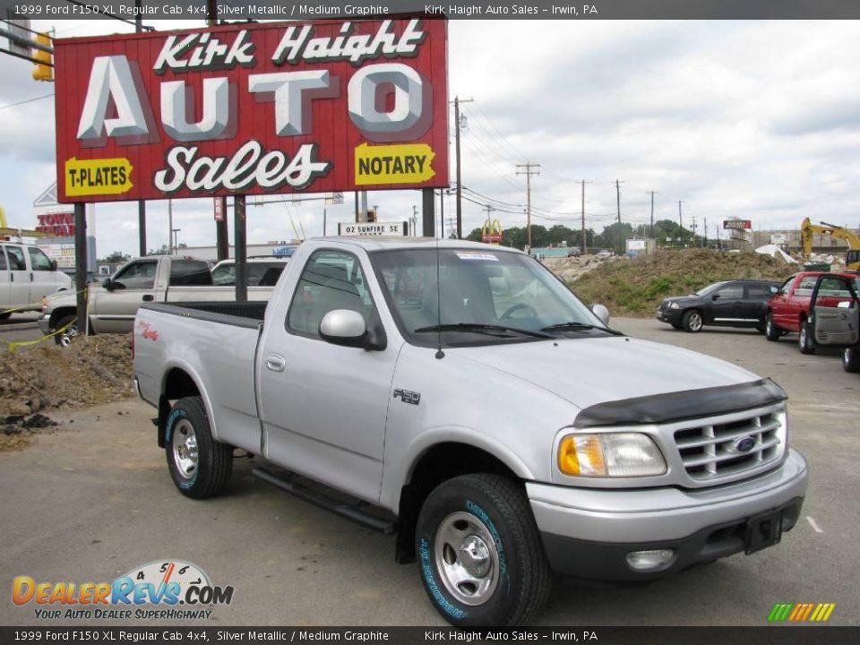 1999 Ford F150 XL Regular Cab 4x4 Silver Metallic / Medium Graphite Photo #1