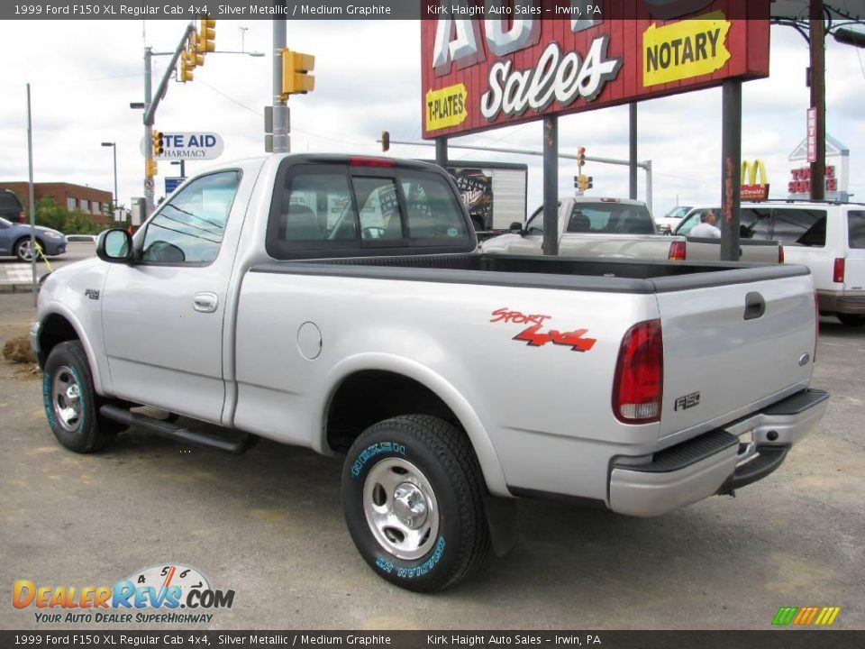 1999 Ford F150 XL Regular Cab 4x4 Silver Metallic / Medium Graphite Photo #10