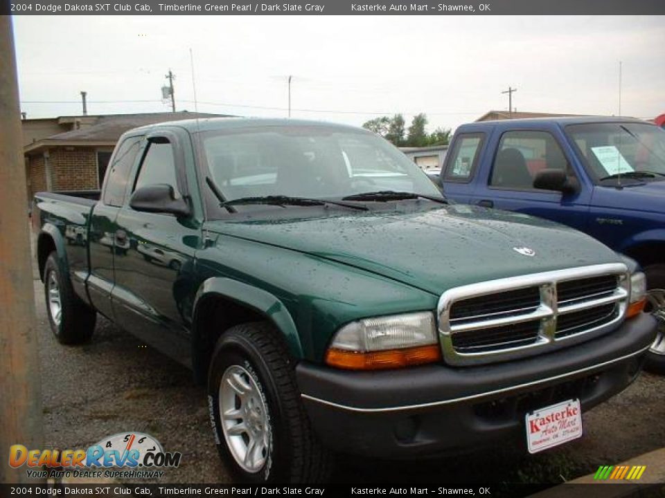 2004 Dodge Dakota SXT Club Cab Timberline Green Pearl / Dark Slate Gray Photo #1