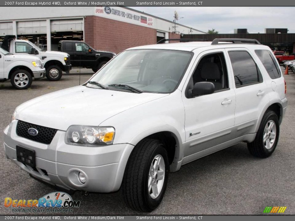 2007 Ford Escape Hybrid 4WD Oxford White / Medium/Dark Flint Photo #1
