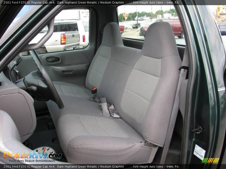 2001 Ford F150 XL Regular Cab 4x4 Dark Highland Green Metallic / Medium Graphite Photo #7