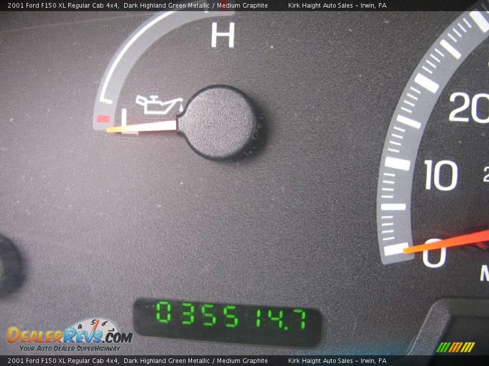 2001 Ford F150 XL Regular Cab 4x4 Dark Highland Green Metallic / Medium Graphite Photo #9