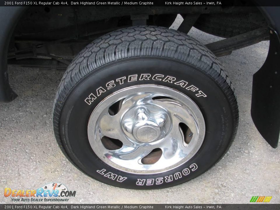 2001 Ford F150 XL Regular Cab 4x4 Dark Highland Green Metallic / Medium Graphite Photo #11