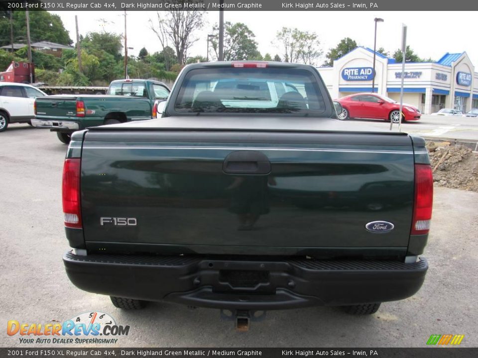 2001 Ford F150 XL Regular Cab 4x4 Dark Highland Green Metallic / Medium Graphite Photo #14