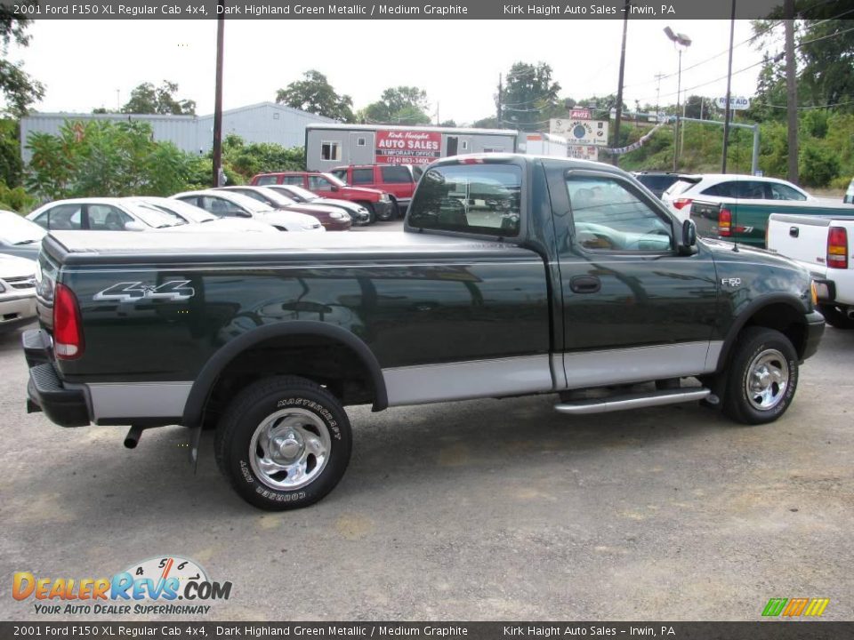 2001 Ford F150 XL Regular Cab 4x4 Dark Highland Green Metallic / Medium Graphite Photo #15