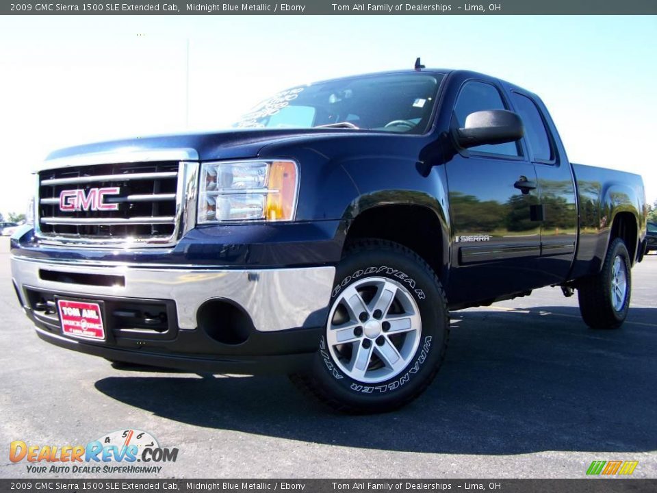 2009 GMC Sierra 1500 SLE Extended Cab Midnight Blue Metallic / Ebony Photo #5