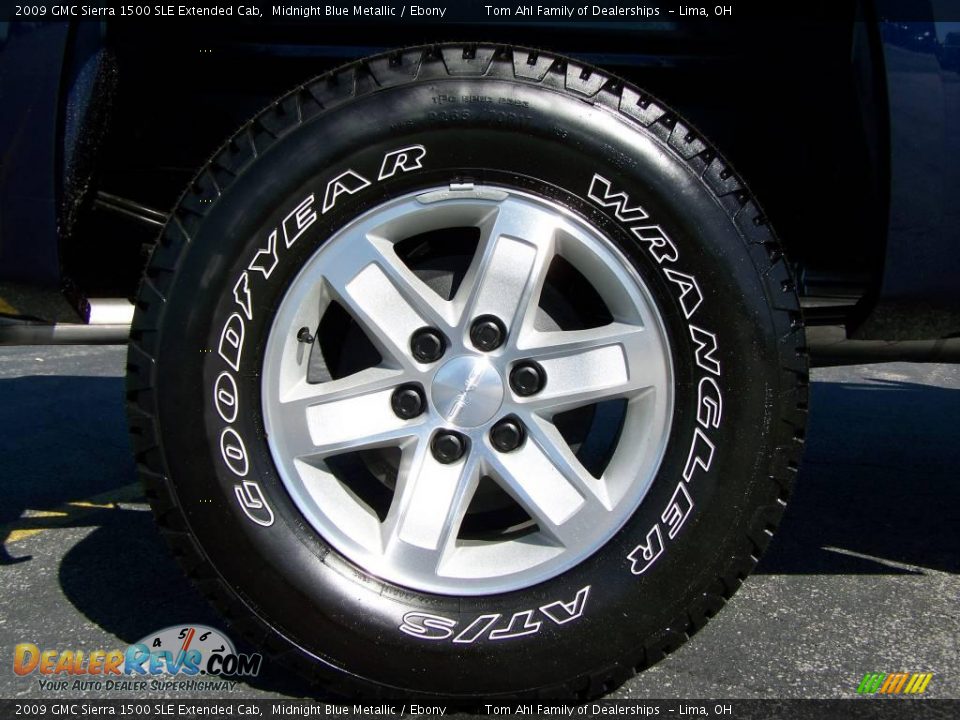 2009 GMC Sierra 1500 SLE Extended Cab Midnight Blue Metallic / Ebony Photo #8