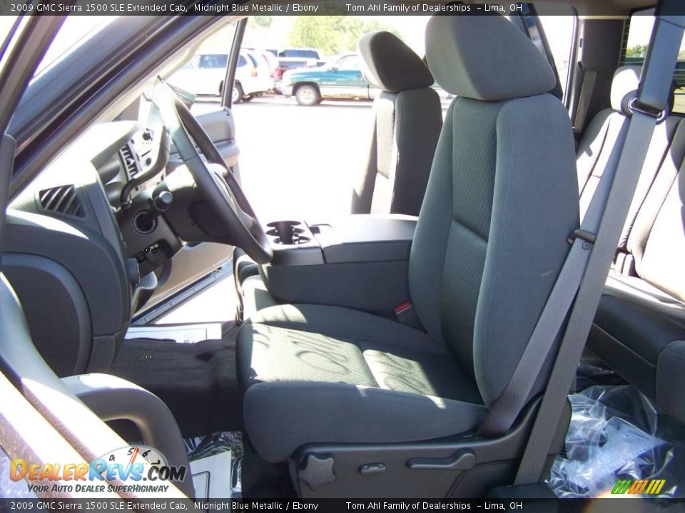 2009 GMC Sierra 1500 SLE Extended Cab Midnight Blue Metallic / Ebony Photo #10