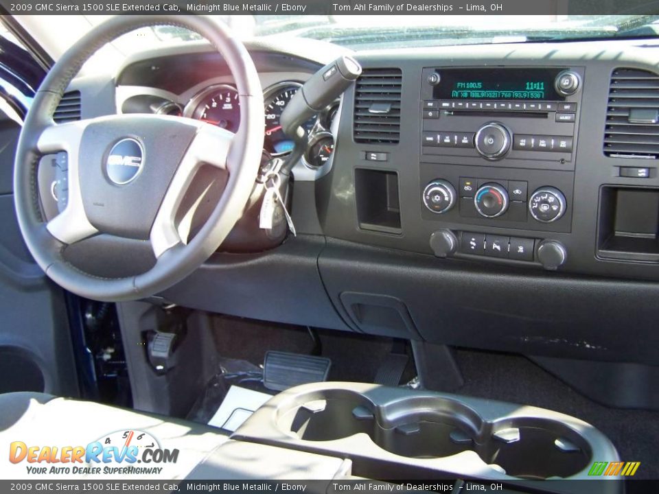 2009 GMC Sierra 1500 SLE Extended Cab Midnight Blue Metallic / Ebony Photo #14