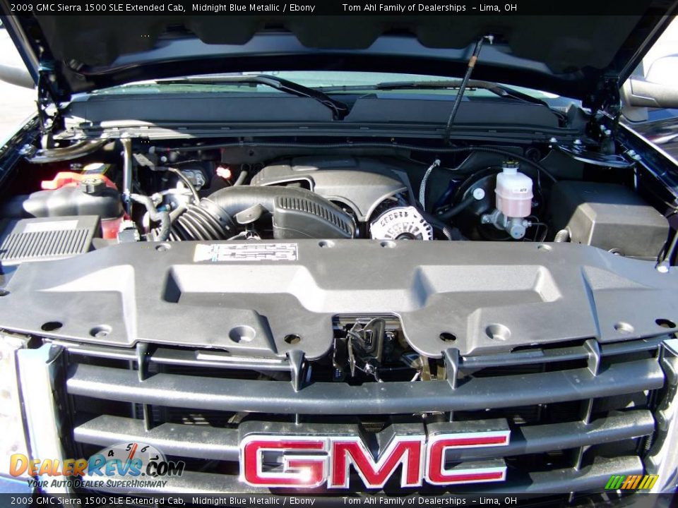 2009 GMC Sierra 1500 SLE Extended Cab Midnight Blue Metallic / Ebony Photo #15