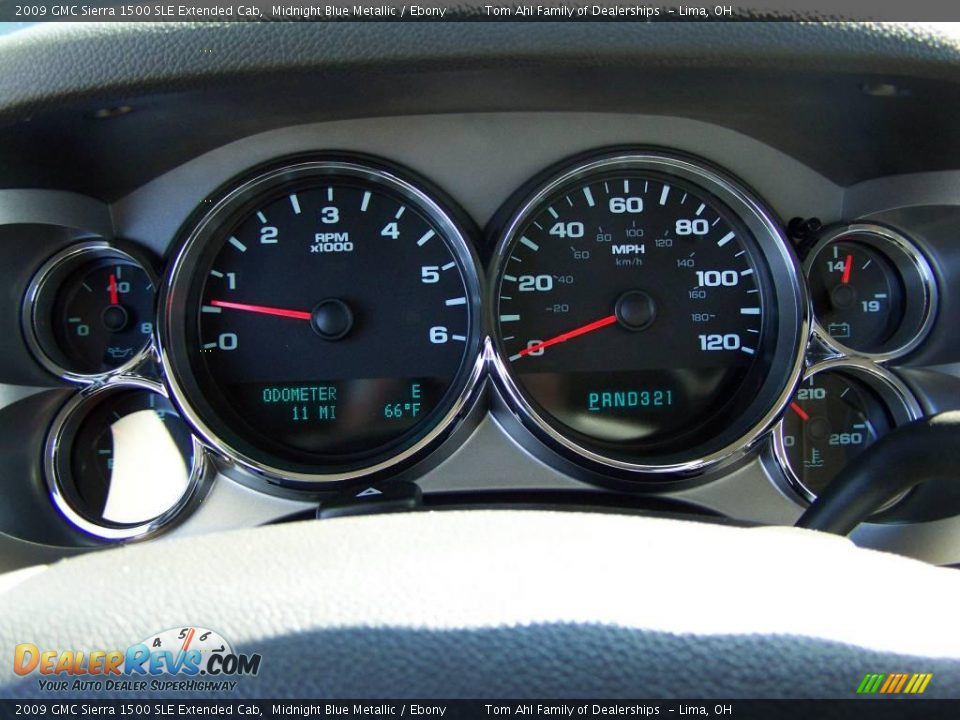 2009 GMC Sierra 1500 SLE Extended Cab Midnight Blue Metallic / Ebony Photo #16