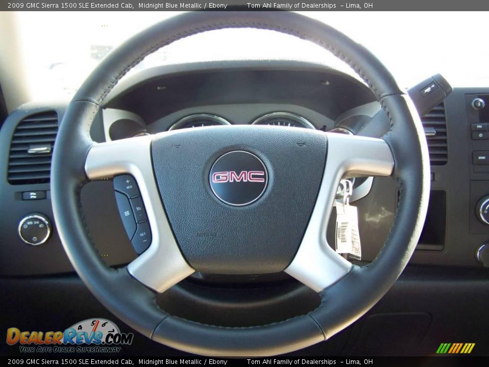 2009 GMC Sierra 1500 SLE Extended Cab Midnight Blue Metallic / Ebony Photo #17