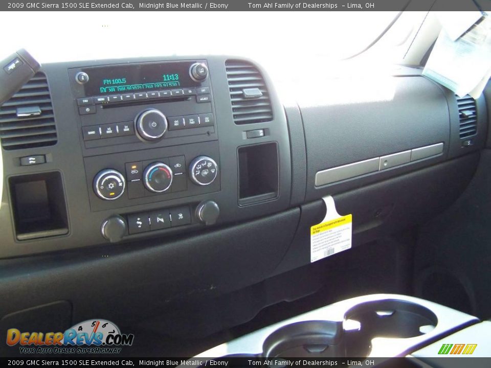 2009 GMC Sierra 1500 SLE Extended Cab Midnight Blue Metallic / Ebony Photo #18